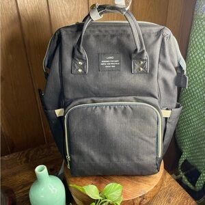 LAND Black and Cream Baby Diaper bag